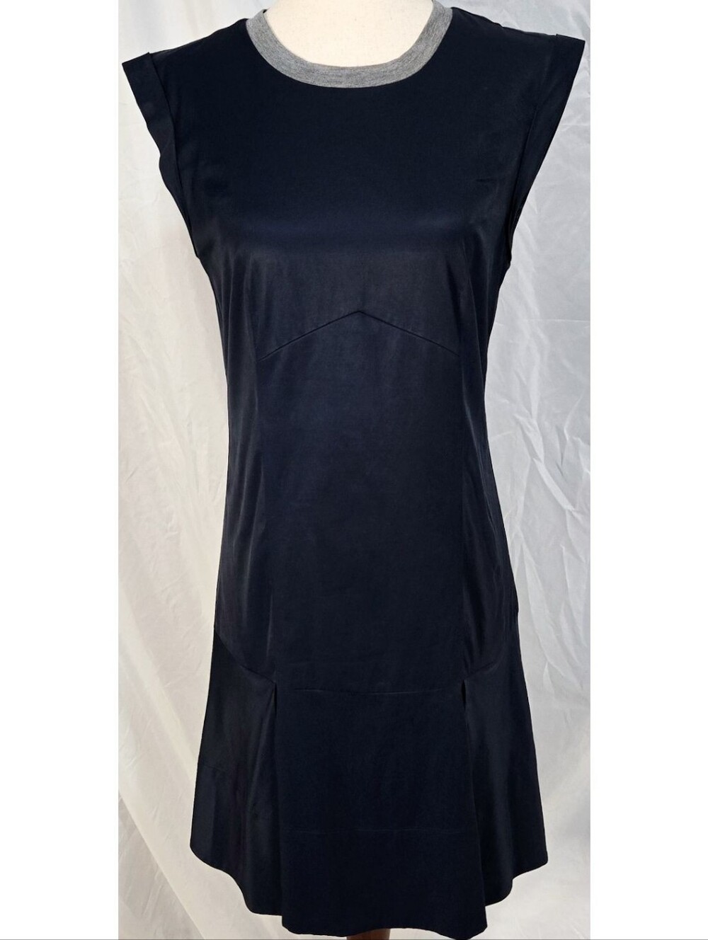 Rebecca Taylor Navy Blue Drop Waist Sheath Dress Preppy Classic Quiet Luxury